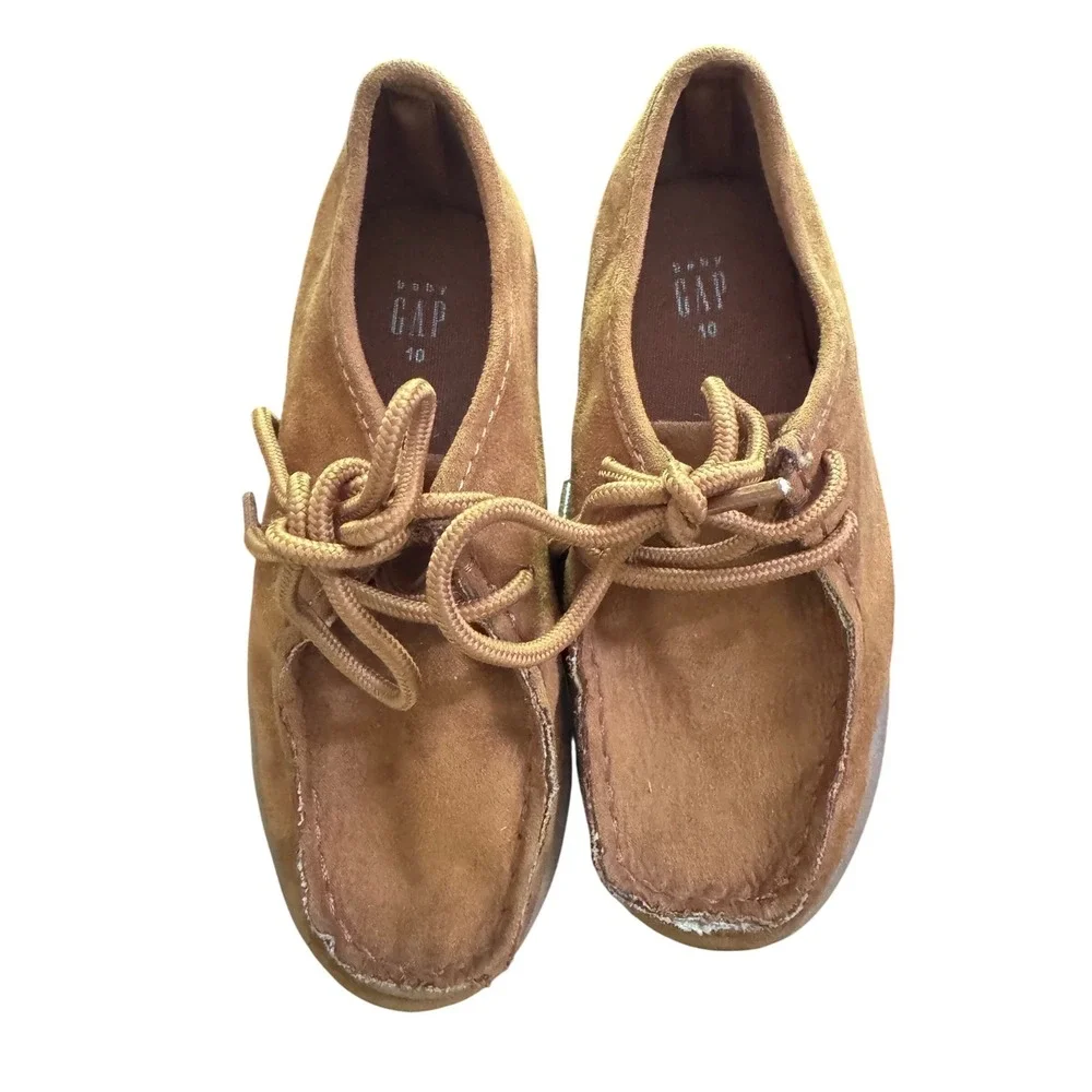 Baby Gap Toddler Boys Tan Brown Faux Suede Moc Boots Size 10